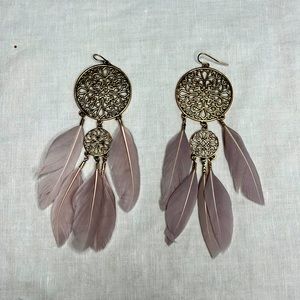 Feathered earrings